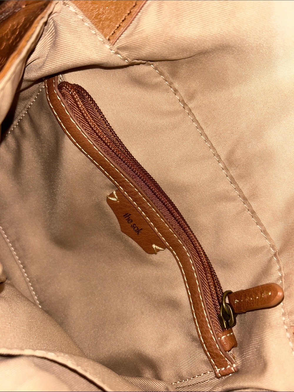 The Sak Leather Embossed Crossbody Bag in Tan - Picture 3 of 7
